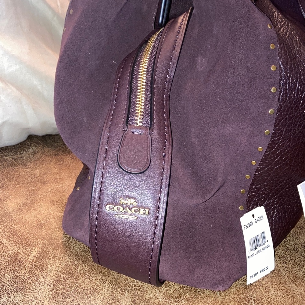 Coach Edie 42 Hobo Shoulder Bag 32988 with buffalo leather & suede suede panels - Picture 2 of 12